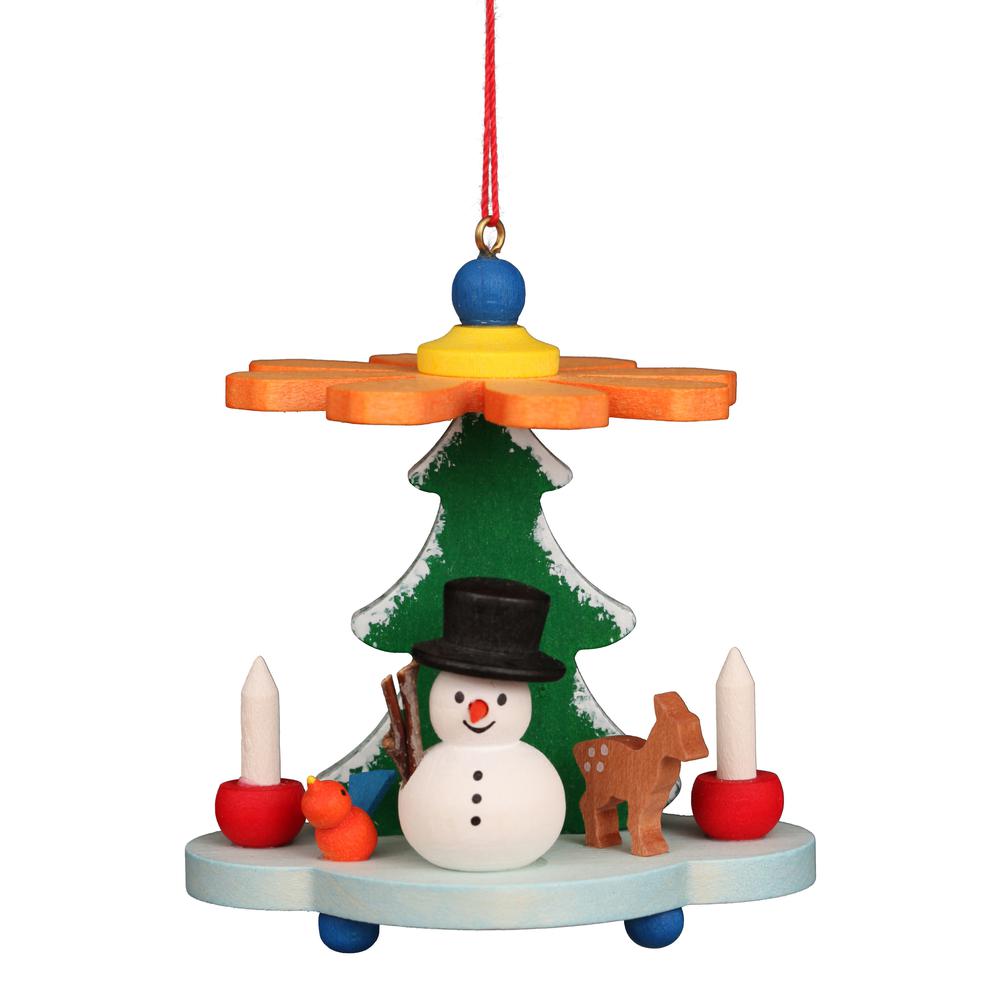 Christian Ulbricht Ornament - Colorful Pyramid With Snowman. The main picture.