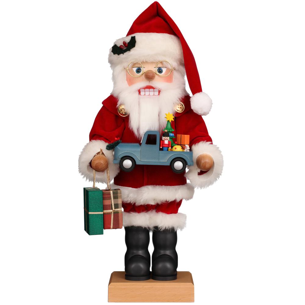 Christian Ulbricht Premium Nutcracker - Santa With Blue Truck and Gifts. The main picture.