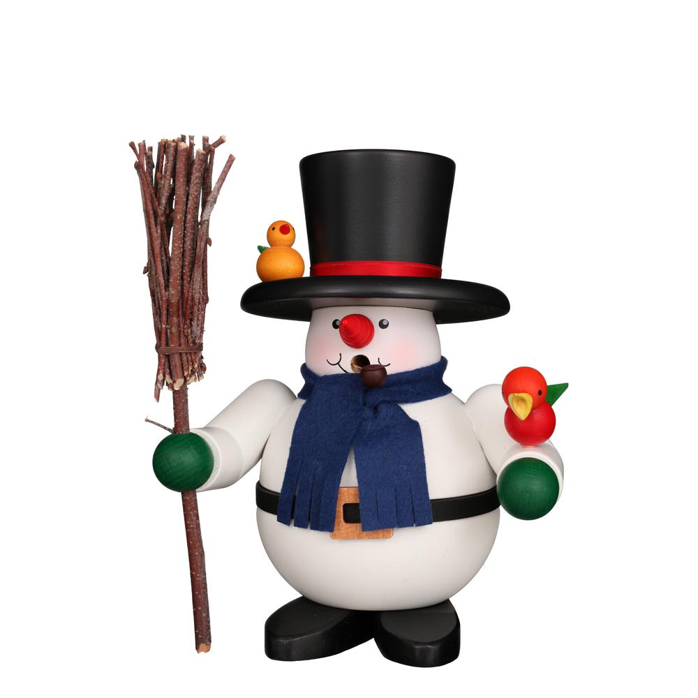 Christian Ulbricht Smoker - Rolly Polly Snowman With Birds - 6.75"H x 6.1"W x 4.1"D. Picture 1