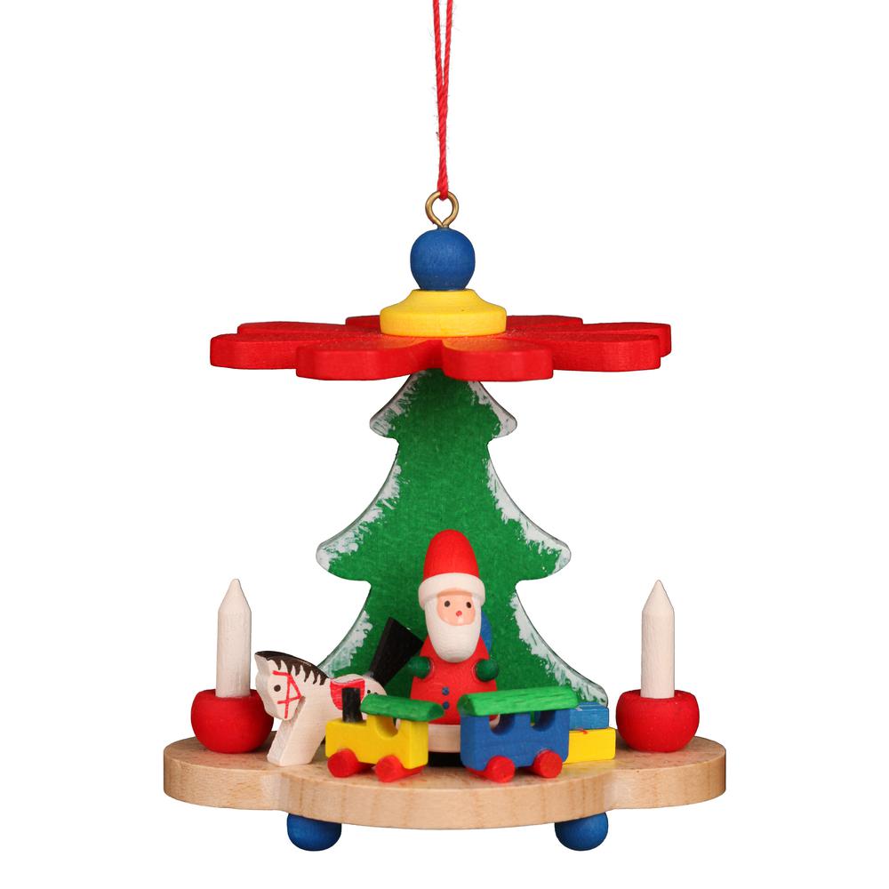 Christian Ulbricht Ornament - Colorful Pyramid With Santa. Picture 1