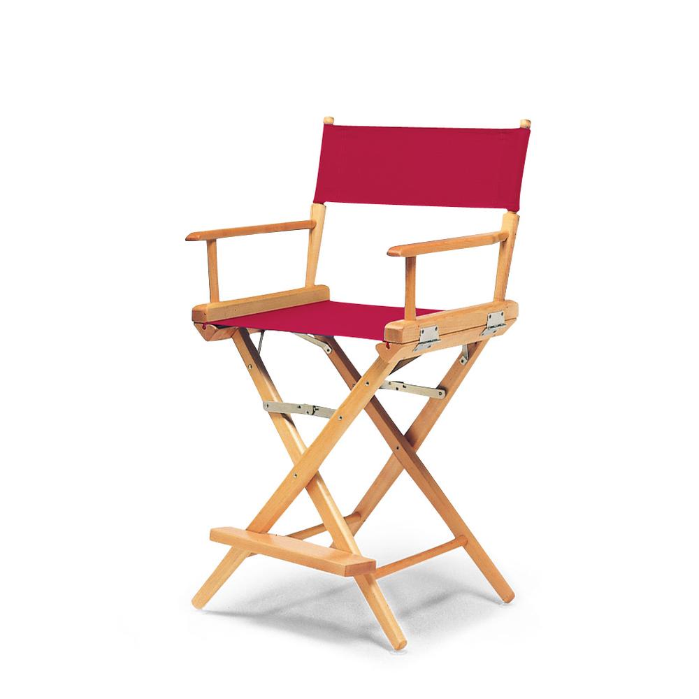 Telescope Casual World Famous Balcony Height Director Chair With Varnish Finish and Red Fabric. Picture 1