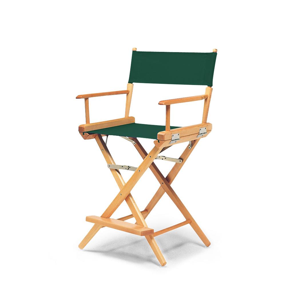Telescope Casual World Famous Balcony Height Director Chair With Varnish Finish and Forest Green Fabric. Picture 1