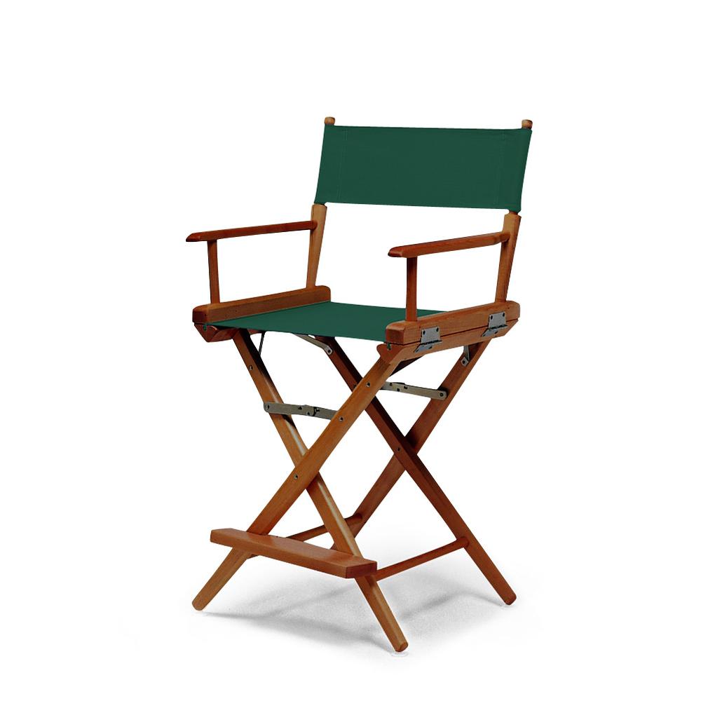 Telescope Casual World Famous Balcony Height Director Chair With Walnut Stain Finish and Forest Green Fabric. Picture 1
