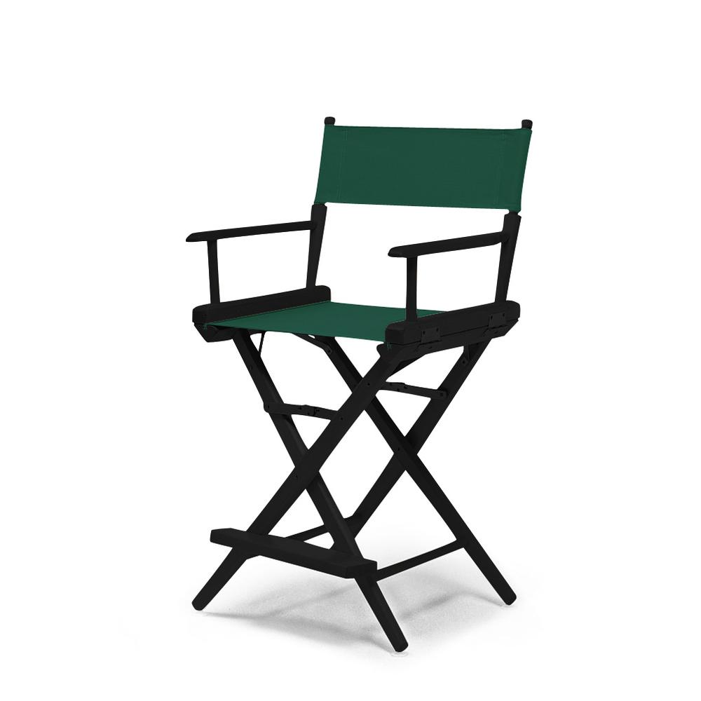 Telescope Casual World Famous Balcony Height Director Chair With Black Finish and Forest Green Fabric. Picture 1