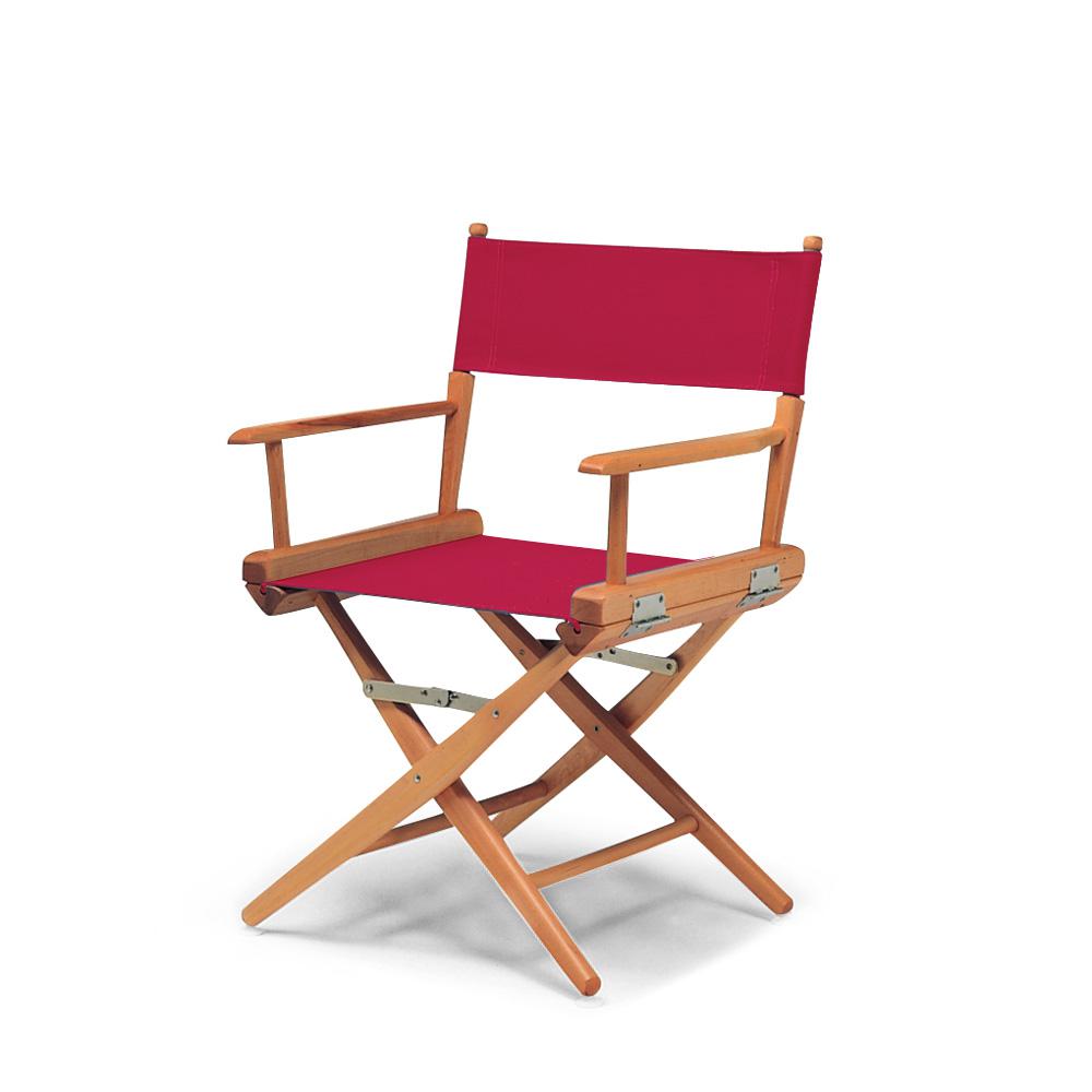 Telescope Casual World Famous Dining Height Director Chair With Varnish Finish and Red Fabric. Picture 1