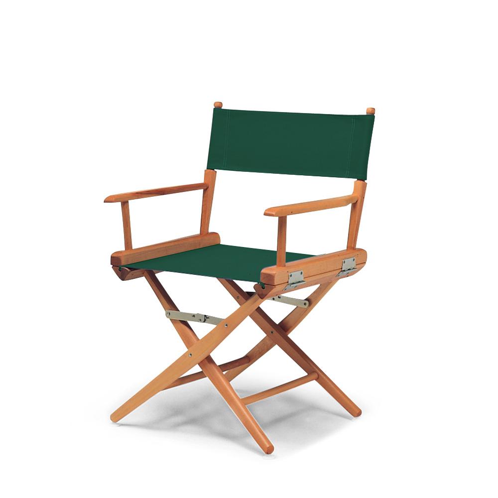 Telescope Casual World Famous Dining Height Director Chair With Varnish Finish and Forest Green Fabric. Picture 1