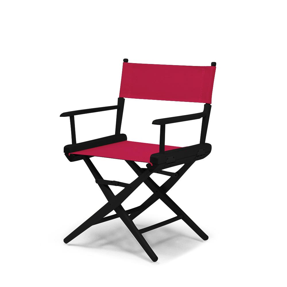 Telescope Casual World Famous Dining Height Director Chair With Black Finish and Red Fabric. Picture 1