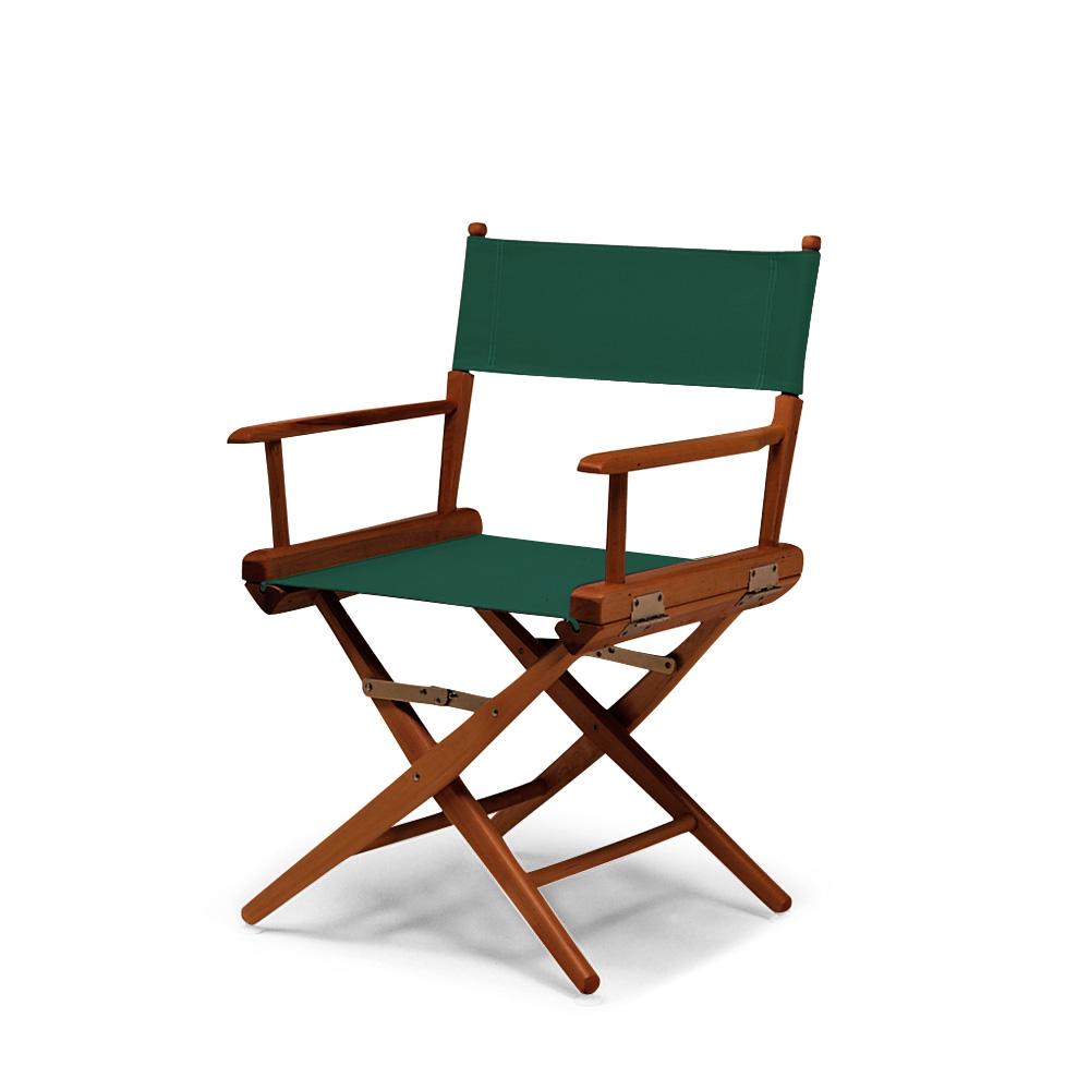 Telescope Casual World Famous Dining Height Director Chair With Walnut Stain Finish and Forest Green Fabric. Picture 1