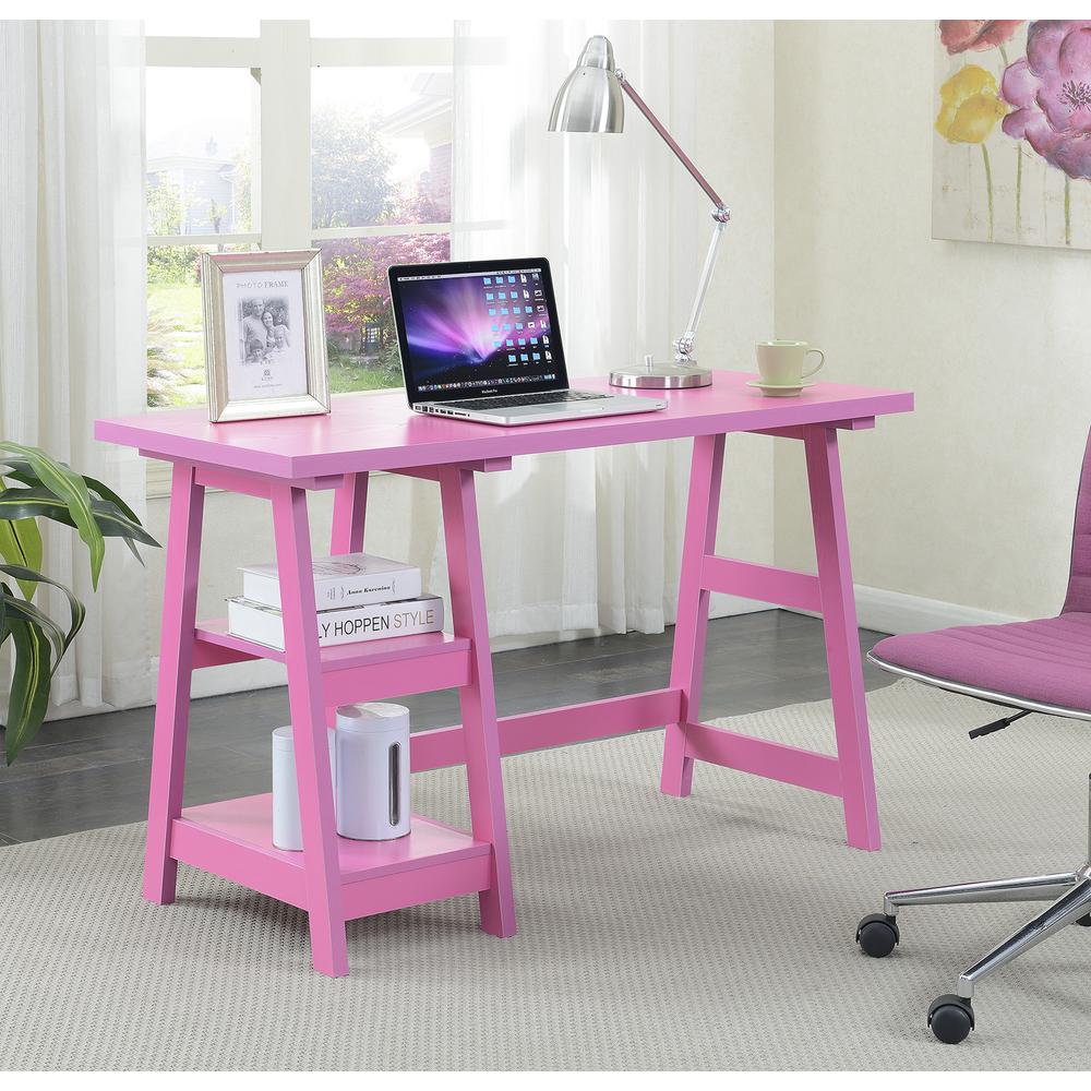 Designs2Go Trestle Desk with Shelves. Picture 1