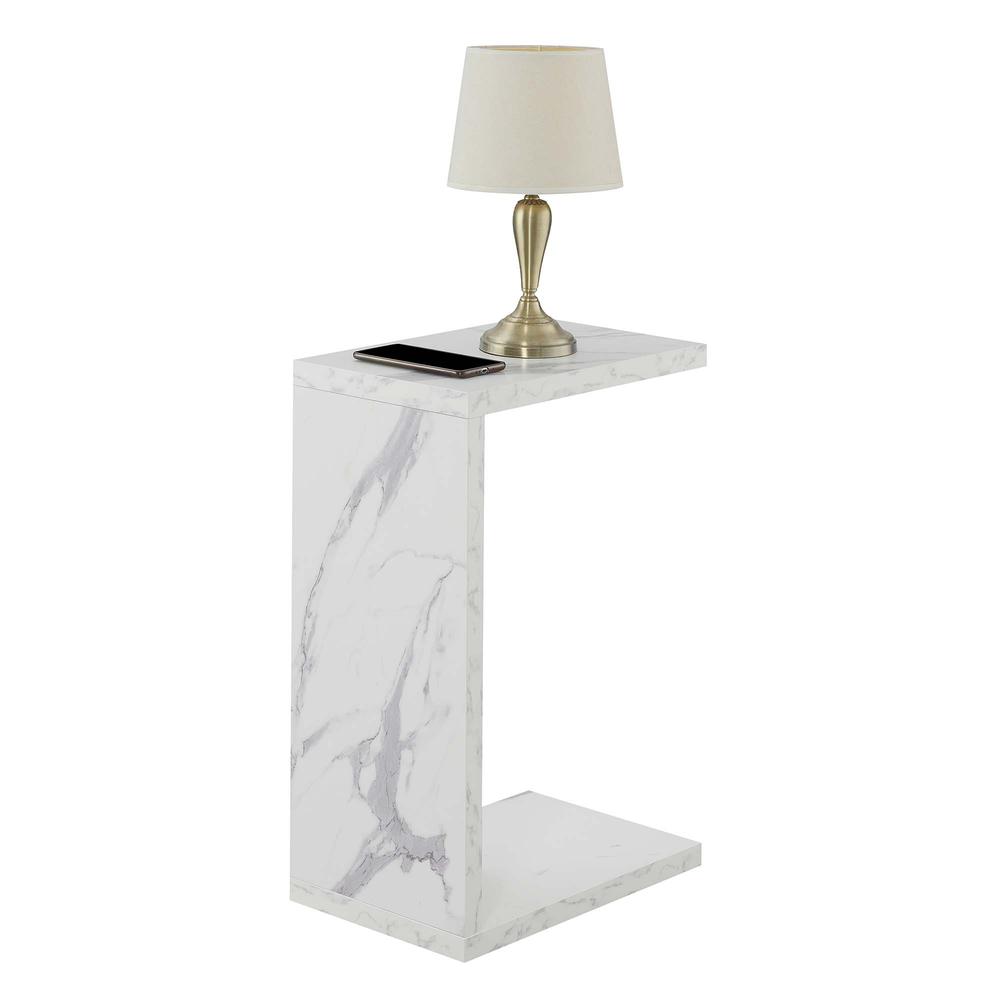 Northfield Admiral C End Table White Faux Marble. Picture 1