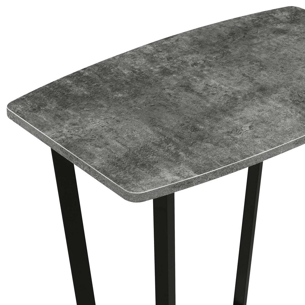 Graystone End Table with Shelf, Cement/Black. Picture 3