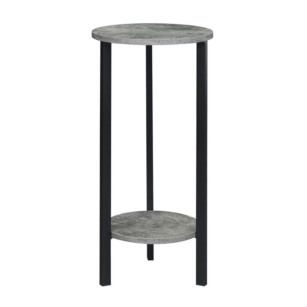Graystone 31 inch 2 Tier Plant Stand, Cement/Black. Picture 1