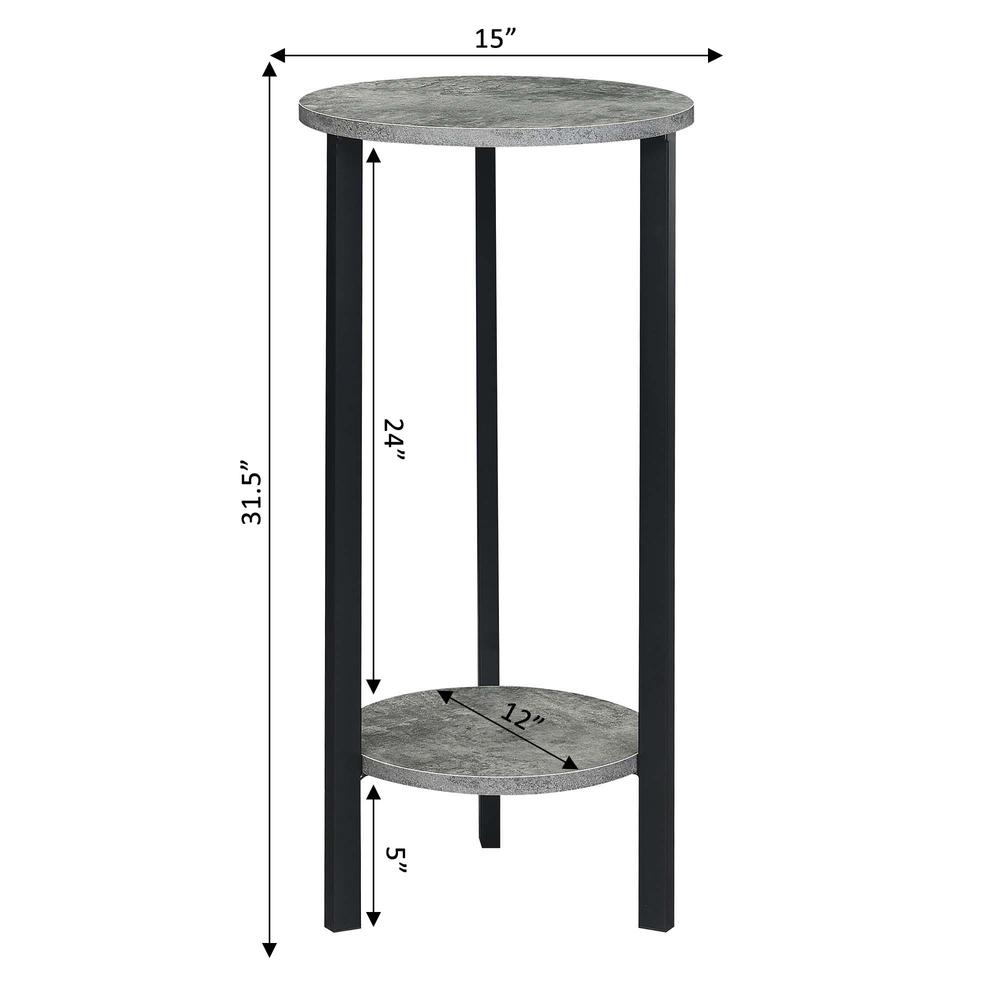 Graystone 31 inch 2 Tier Plant Stand, Cement/Black. Picture 4