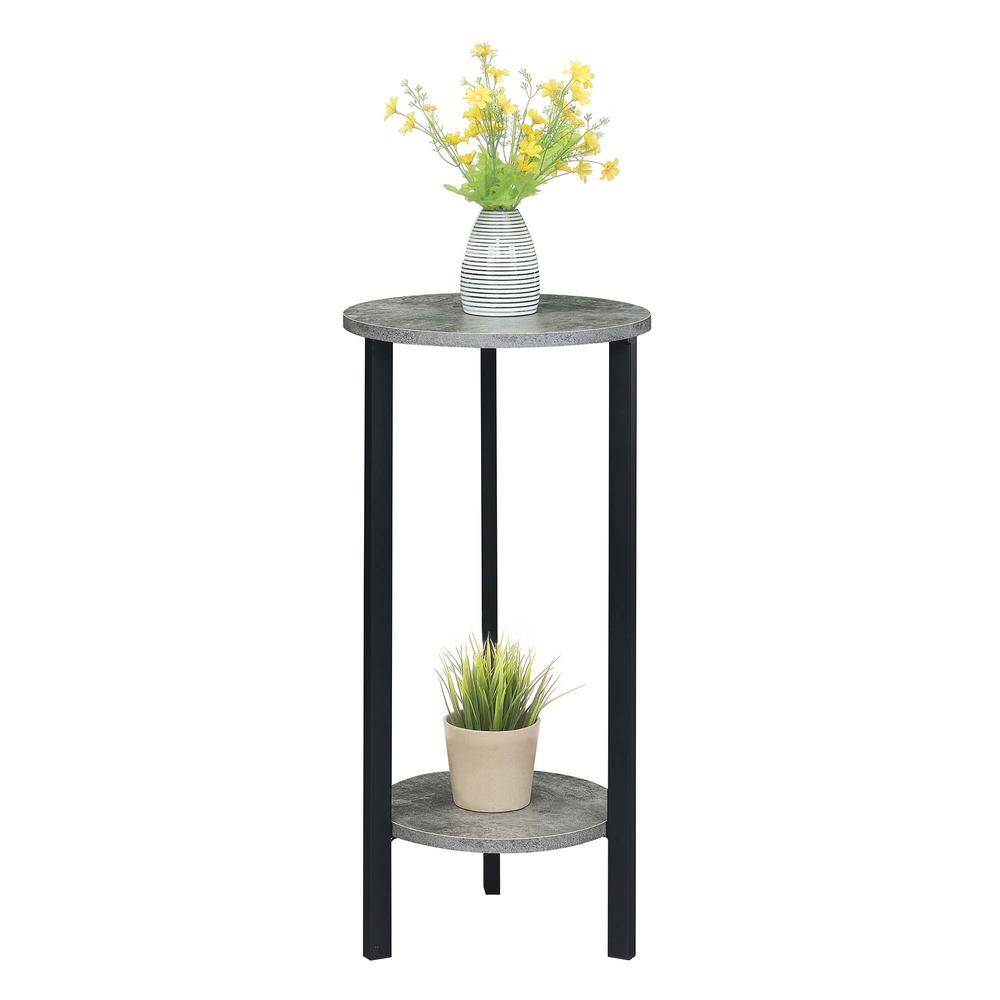 Graystone 31 inch 2 Tier Plant Stand, Cement/Black. Picture 2