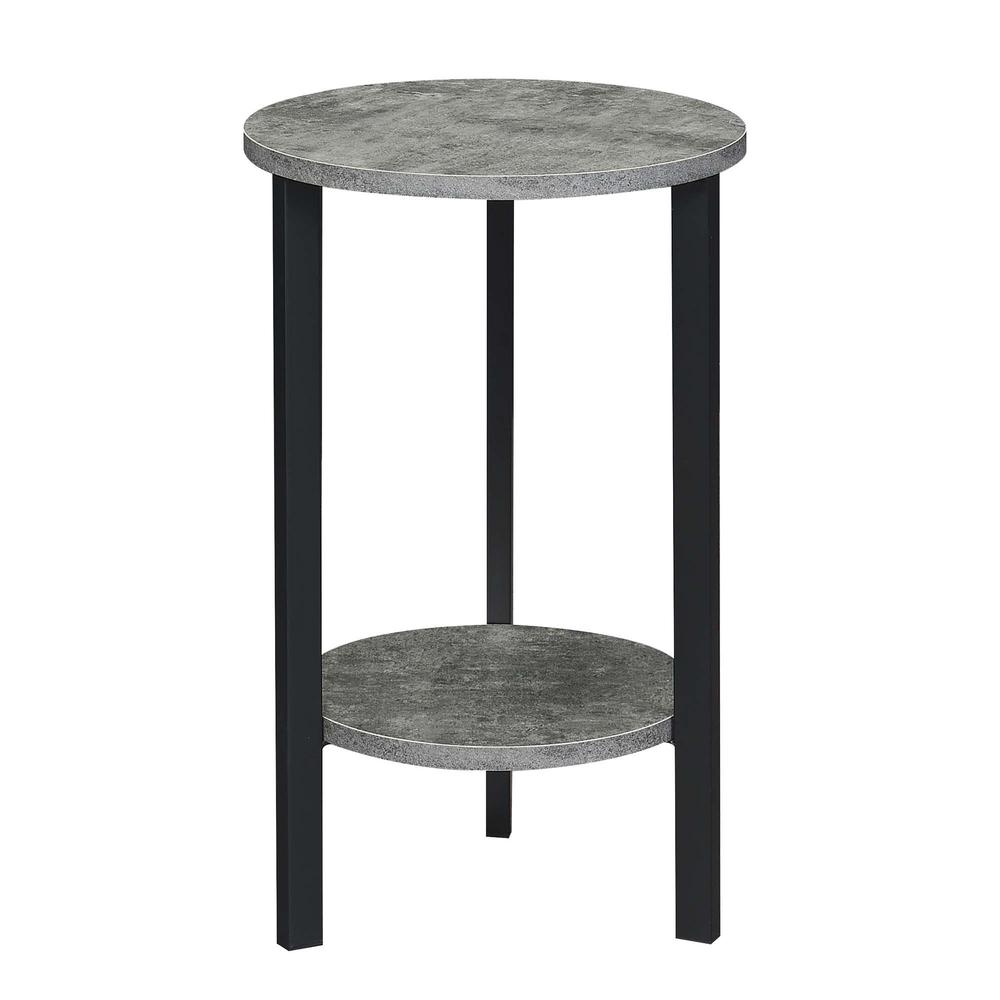 Graystone 24 inch 2 Tier Plant Stand, Cement/Black. Picture 1