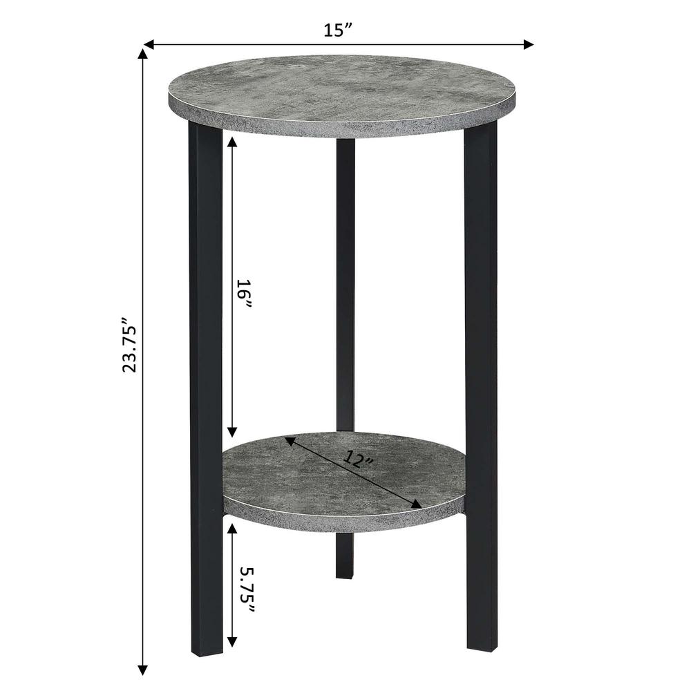 Graystone 24 inch 2 Tier Plant Stand, Cement/Black. Picture 4