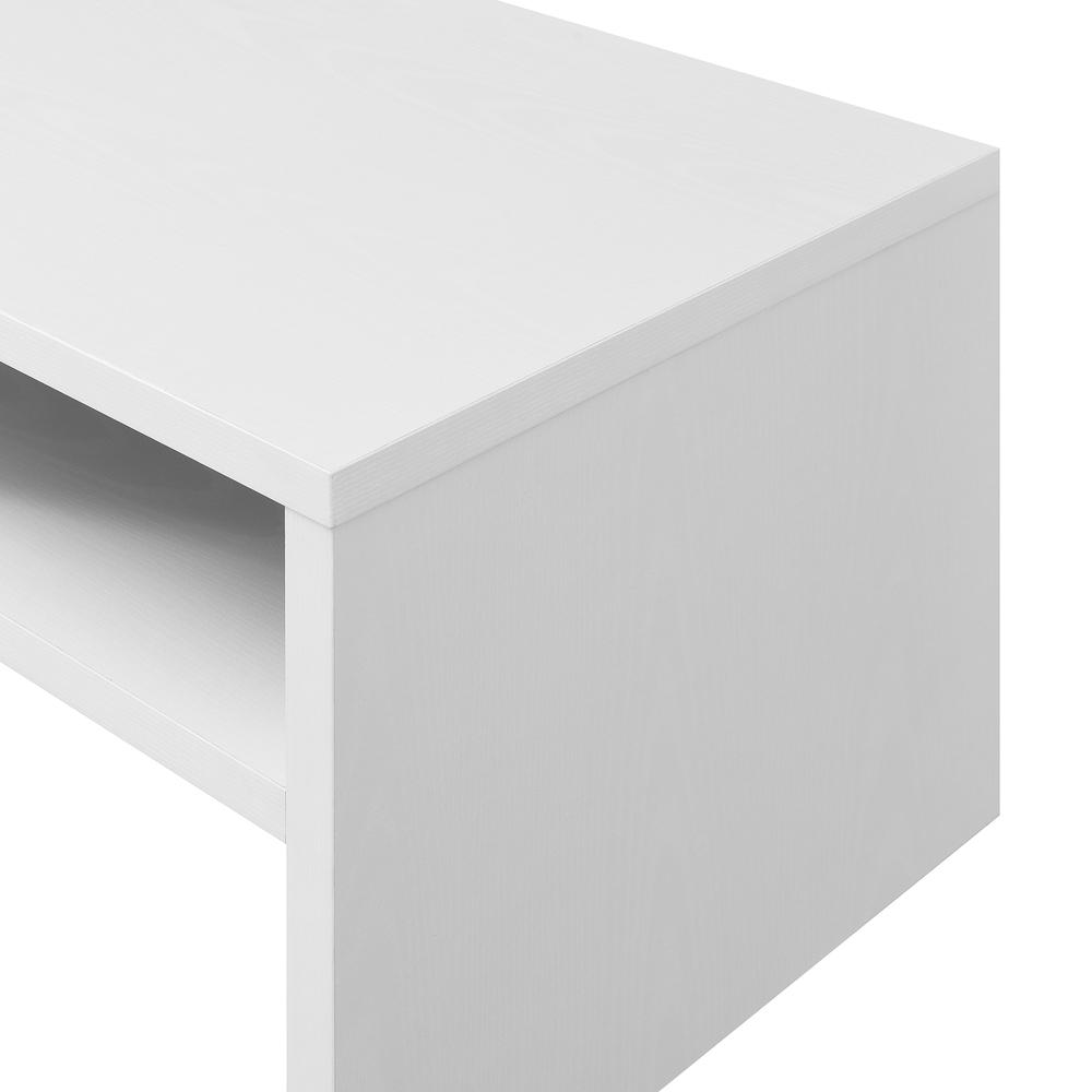 Northfield Admiral Deluxe Coffee Table with Shelves, White. Picture 2