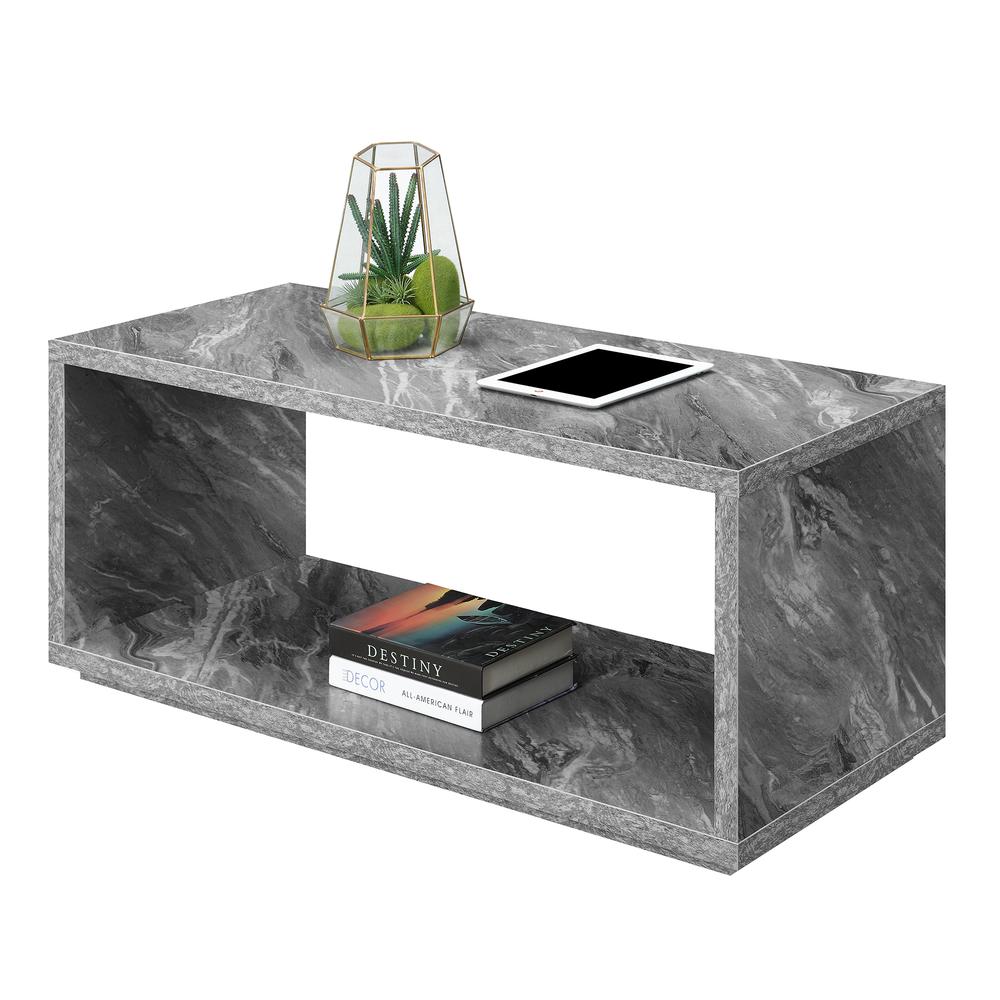 Northfield Admiral Coffee Table with Shelf, Gray Faux Marble. Picture 1