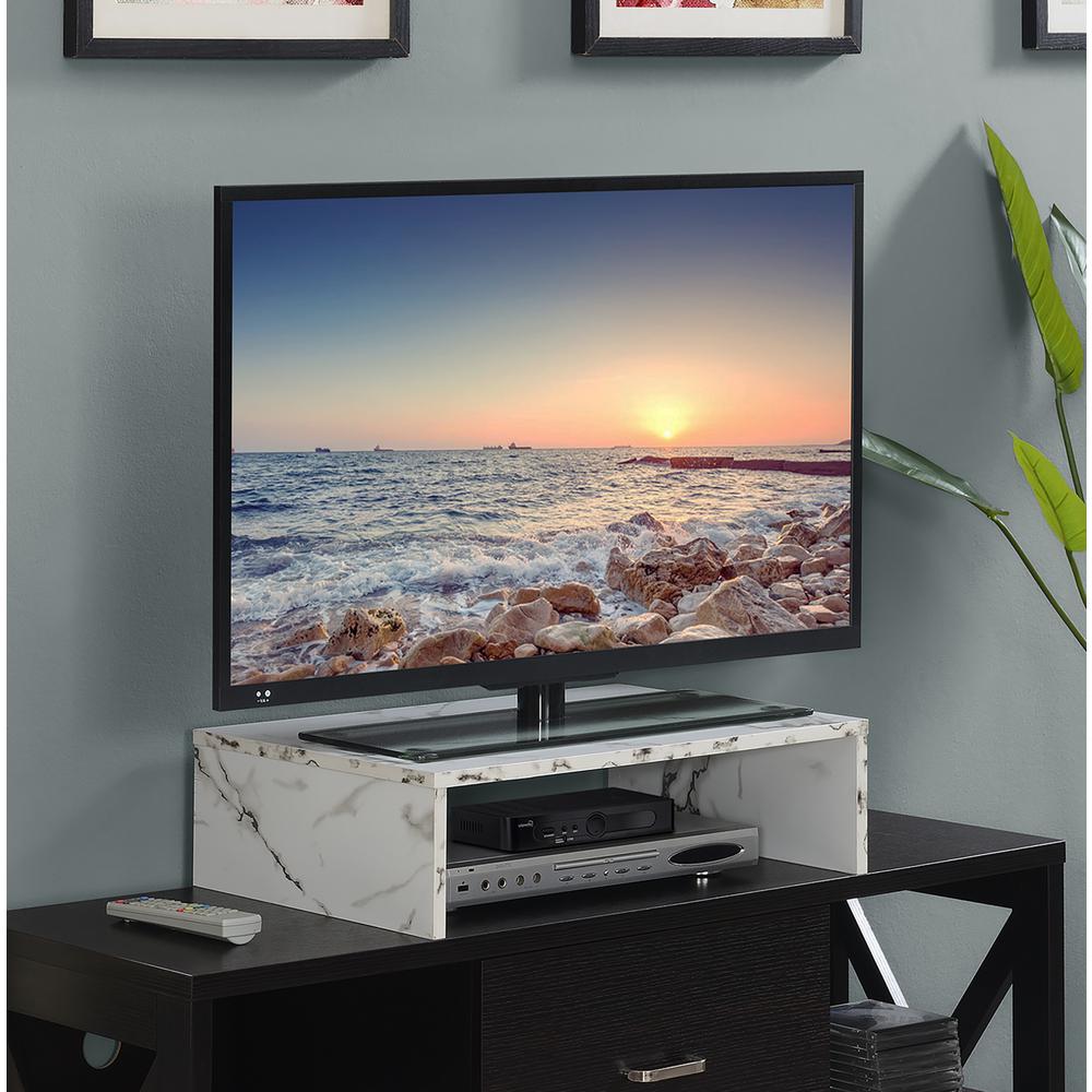 Designs2Go Small TV/Monitor Riser, White Faux Marble. The main picture.