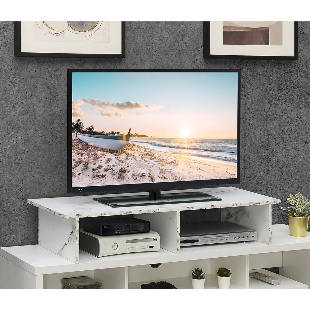 Designs2Go TV/Monitor Riser for TVs up to 46 Inches White Faux Marble. Picture 1
