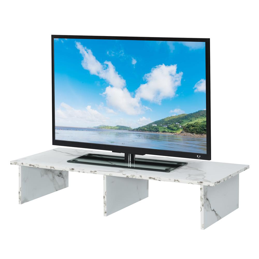 Designs2Go TV/Monitor Riser for TVs up to 46 Inches White Faux Marble. Picture 2