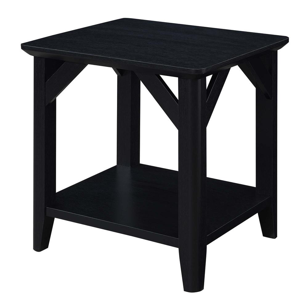 Winston End Table with Shelf, Black. Picture 1