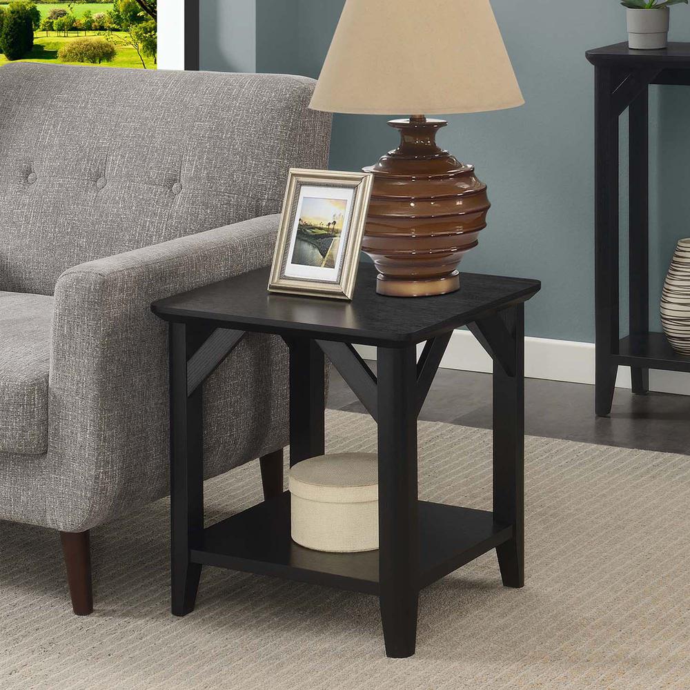 Winston End Table with Shelf, Black. Picture 3