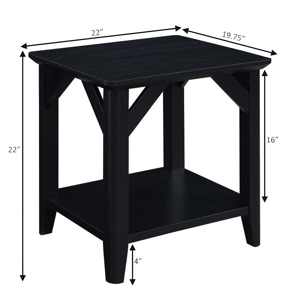 Winston End Table with Shelf, Black. Picture 6