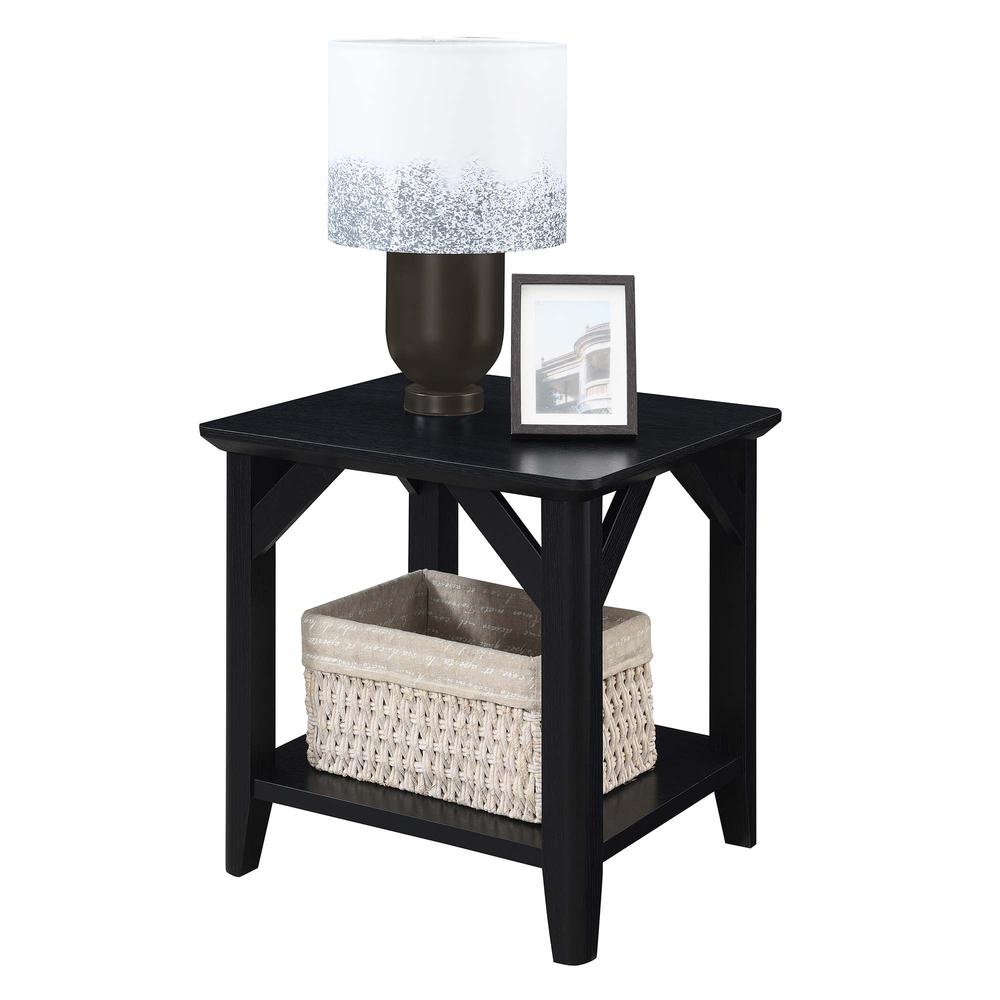Winston End Table with Shelf, Black. Picture 2