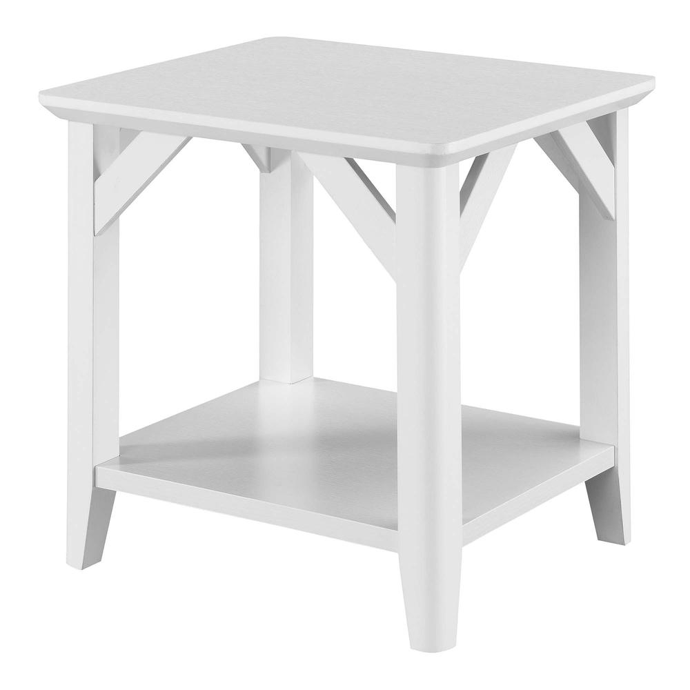 Winston End Table with Shelf, White. Picture 1