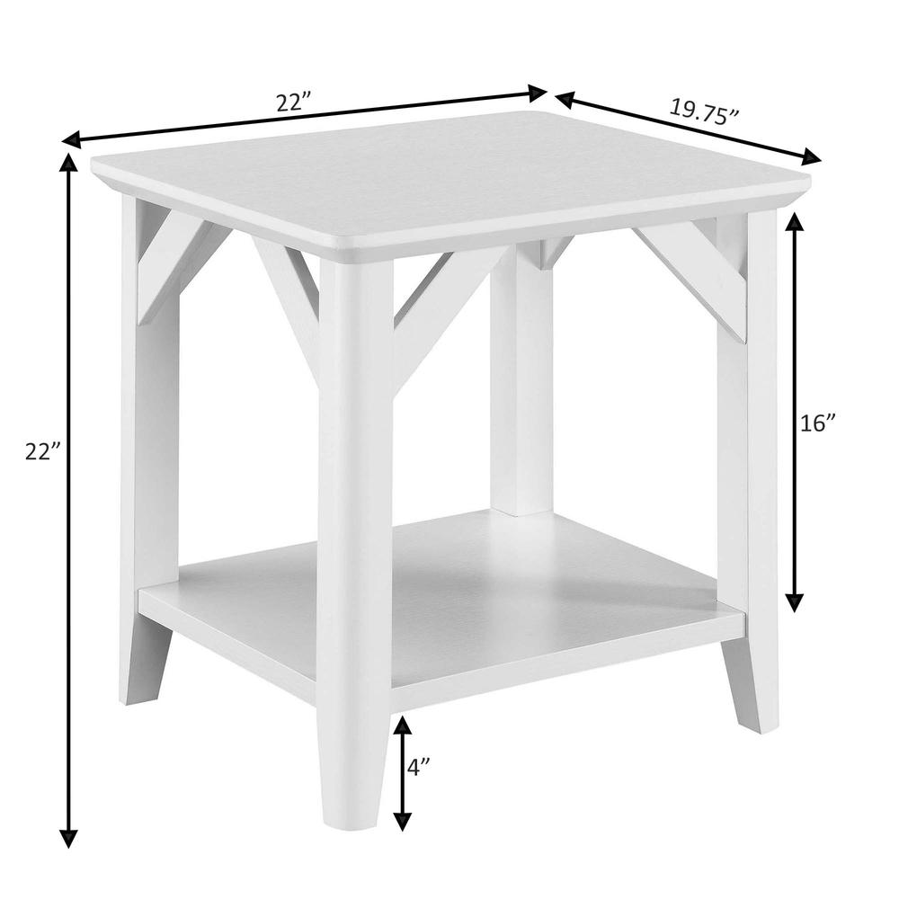 Winston End Table with Shelf, White. Picture 6