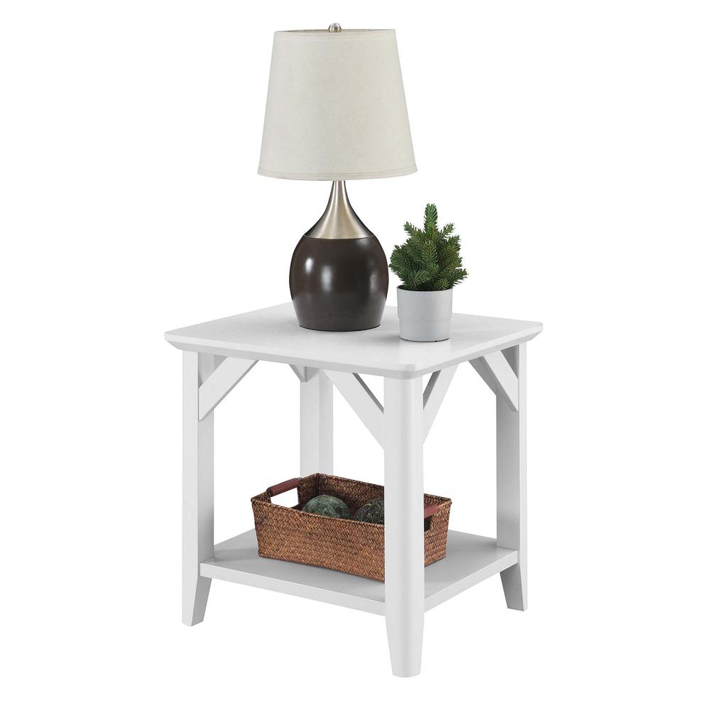 Winston End Table with Shelf, White. Picture 2