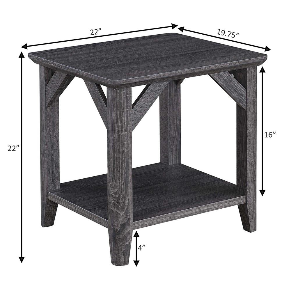 Winston End Table with Shelf, Gray. Picture 2