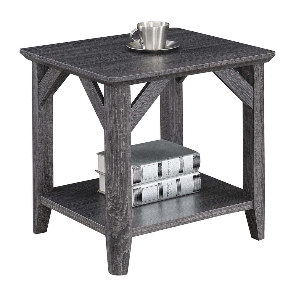 Winston End Table with Shelf, Gray. Picture 1