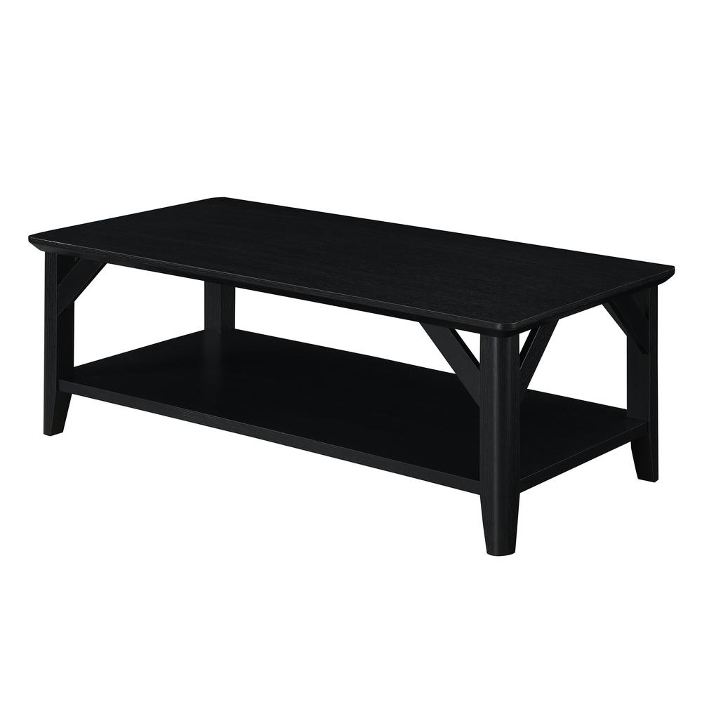 Winston Coffee Table with Shelf, Black. Picture 1