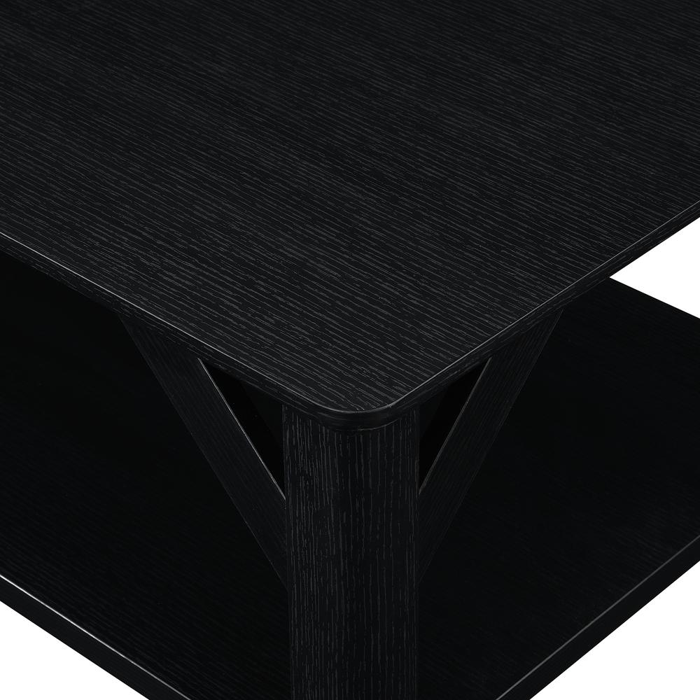 Winston Coffee Table with Shelf, Black. Picture 4