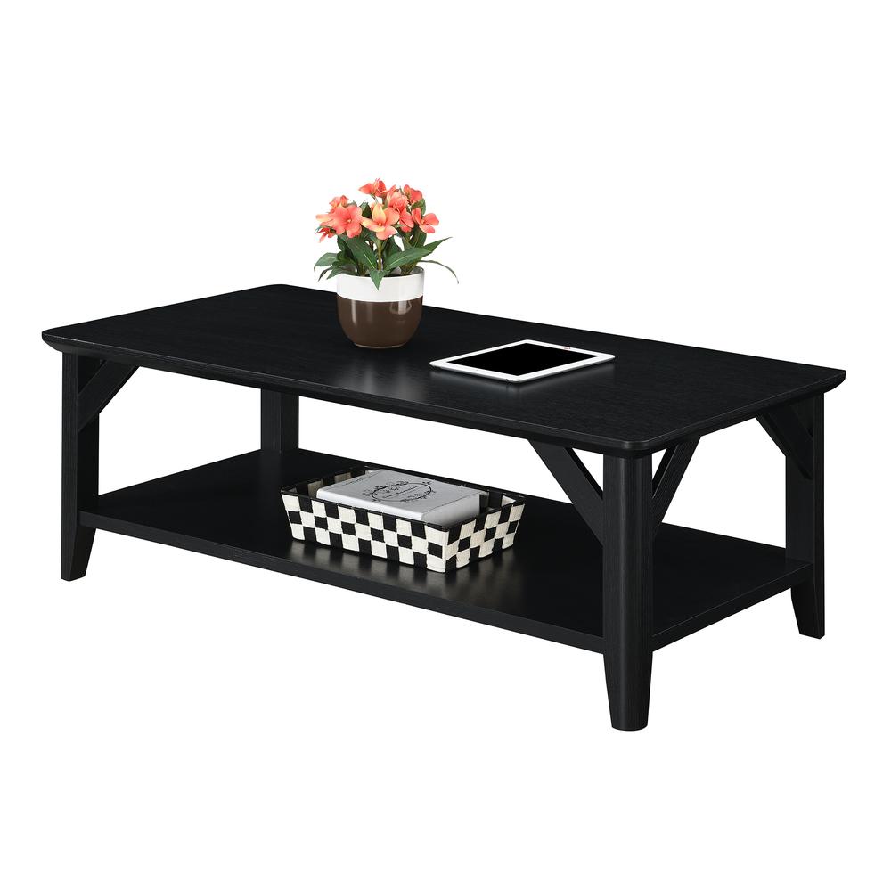 Winston Coffee Table with Shelf, Black. Picture 2
