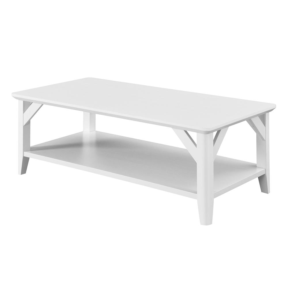 Winston Coffee Table with Shelf, White. Picture 1