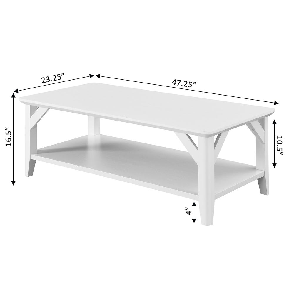 Winston Coffee Table with Shelf, White. Picture 6
