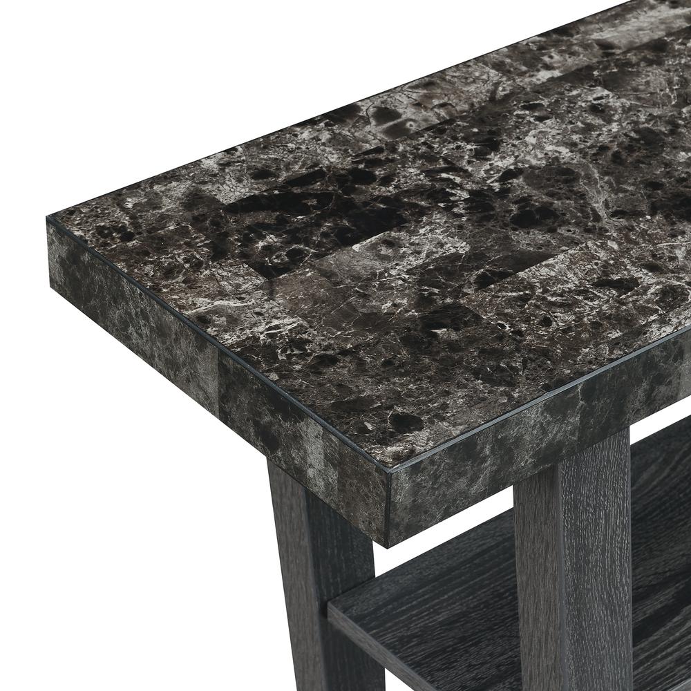 Newport V Console, Faux Black Marble/Weathered Gy. Picture 3