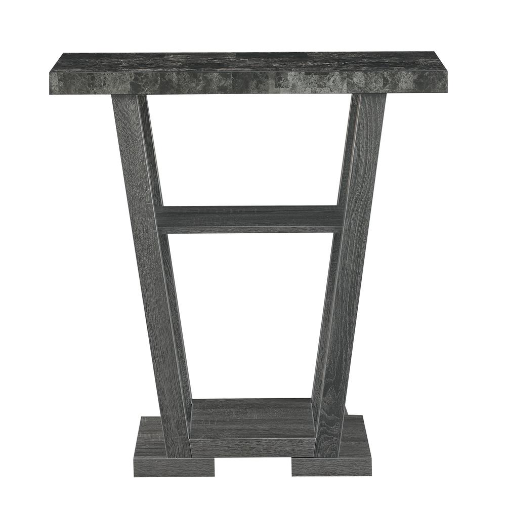 Newport V Console, Faux Black Marble/Weathered Gy. Picture 2