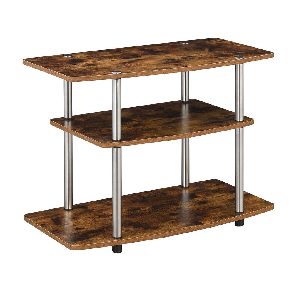 Designs2Go No Tools 3 Tier TV Stand Barnwood. Picture 1