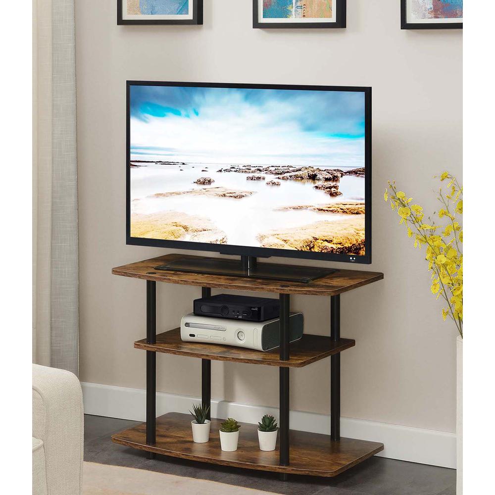 Designs2Go No Tools 3 Tier TV Stand Barnwood/Black. Picture 2
