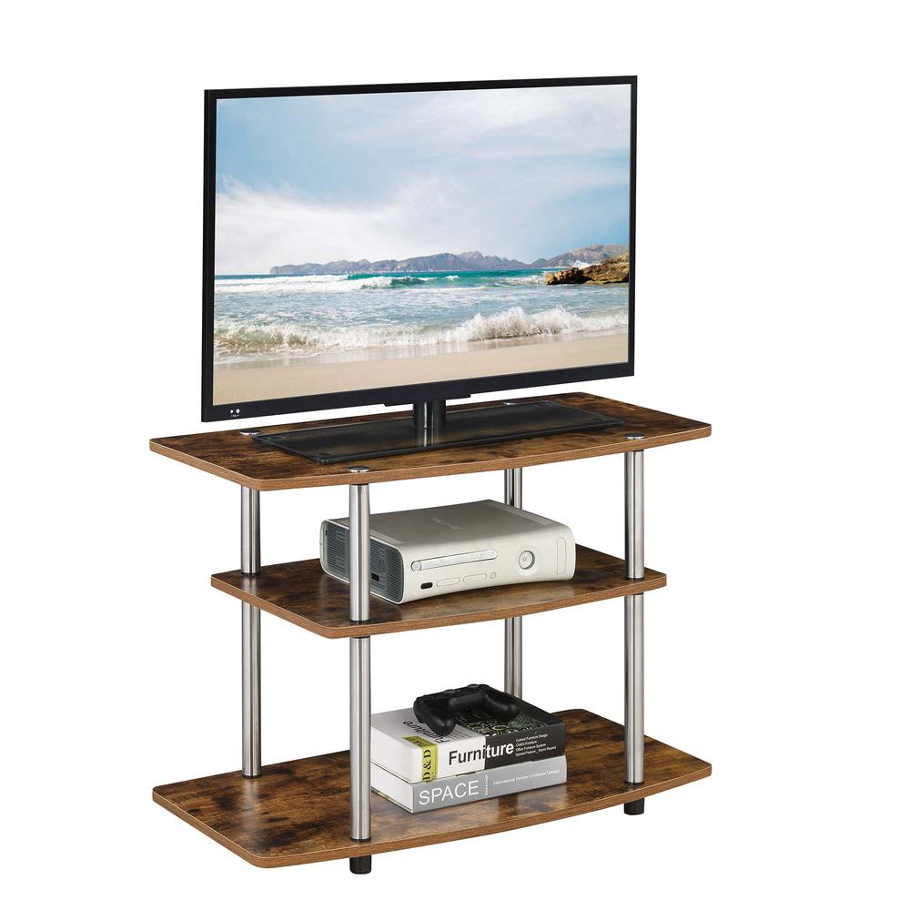 Designs2Go No Tools 3 Tier TV Stand Barnwood. Picture 4