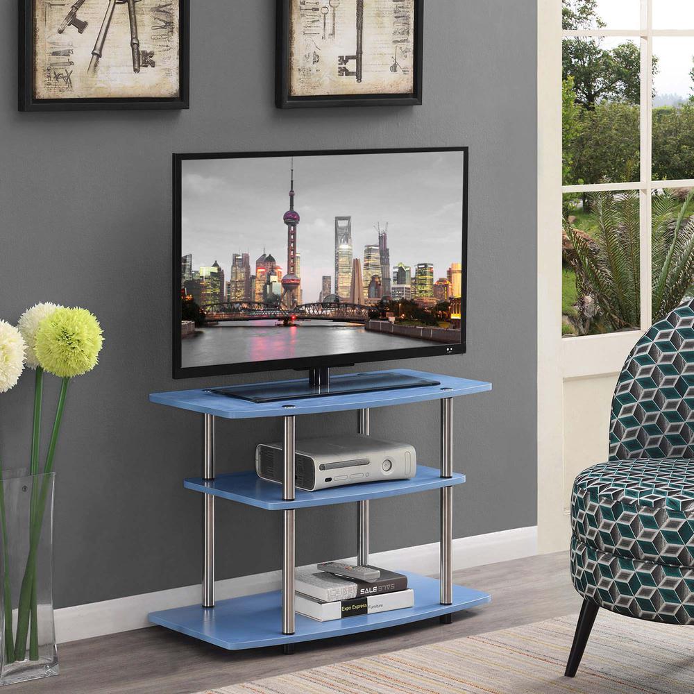 Designs2Go No Tools 3 Tier TV Stand Blue. Picture 5