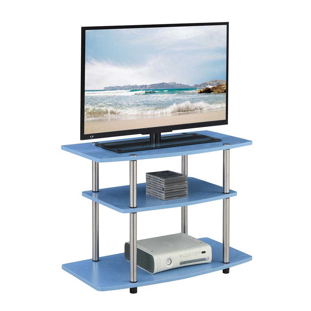 Designs2Go No Tools 3 Tier TV Stand Blue. Picture 4