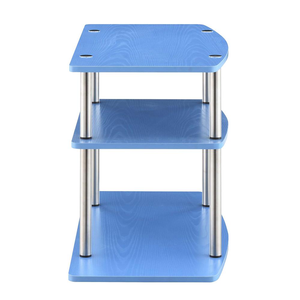 Designs2Go No Tools 3 Tier TV Stand Blue. Picture 3