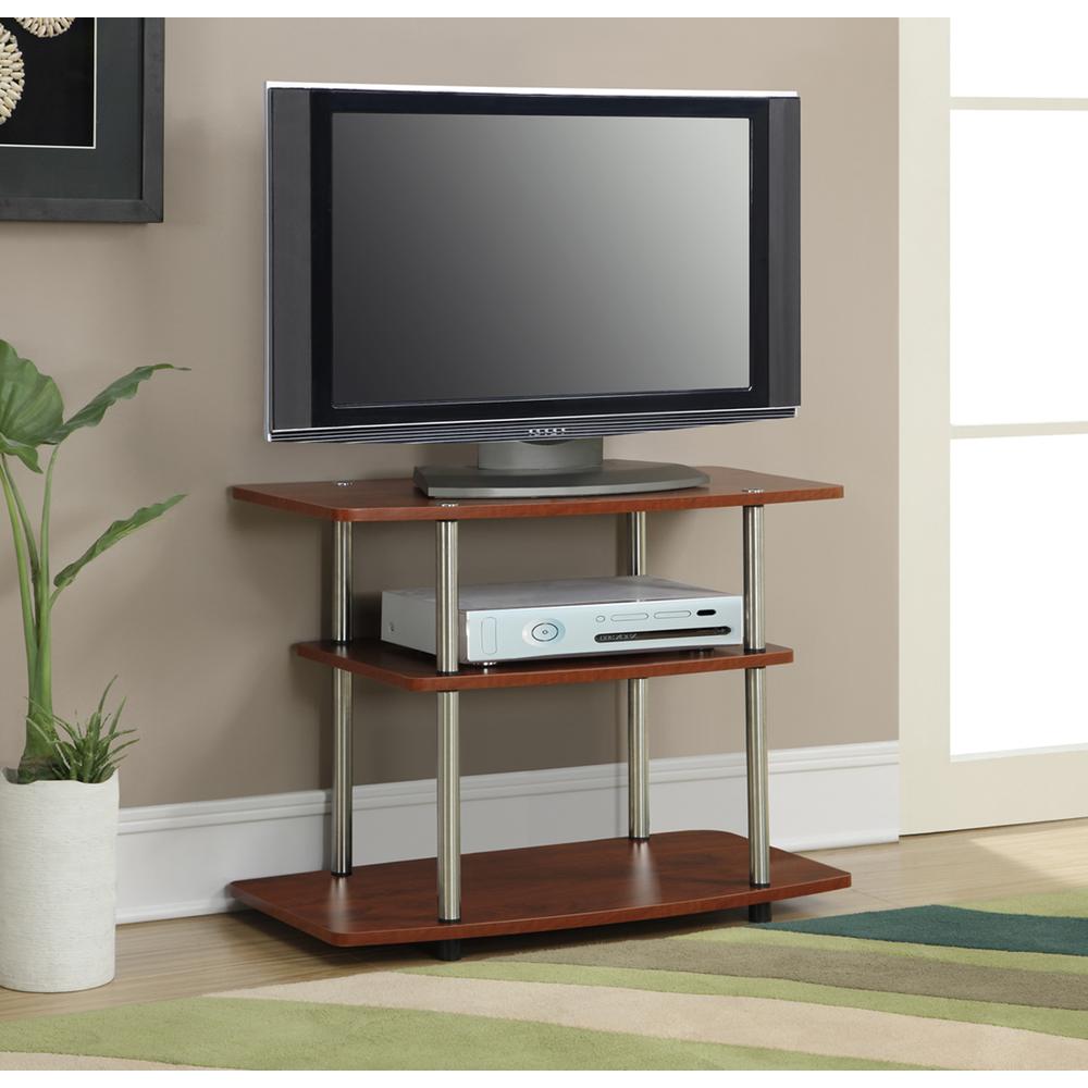 Designs2Go No Tools 3 Tier TV Stand Cherry. Picture 2