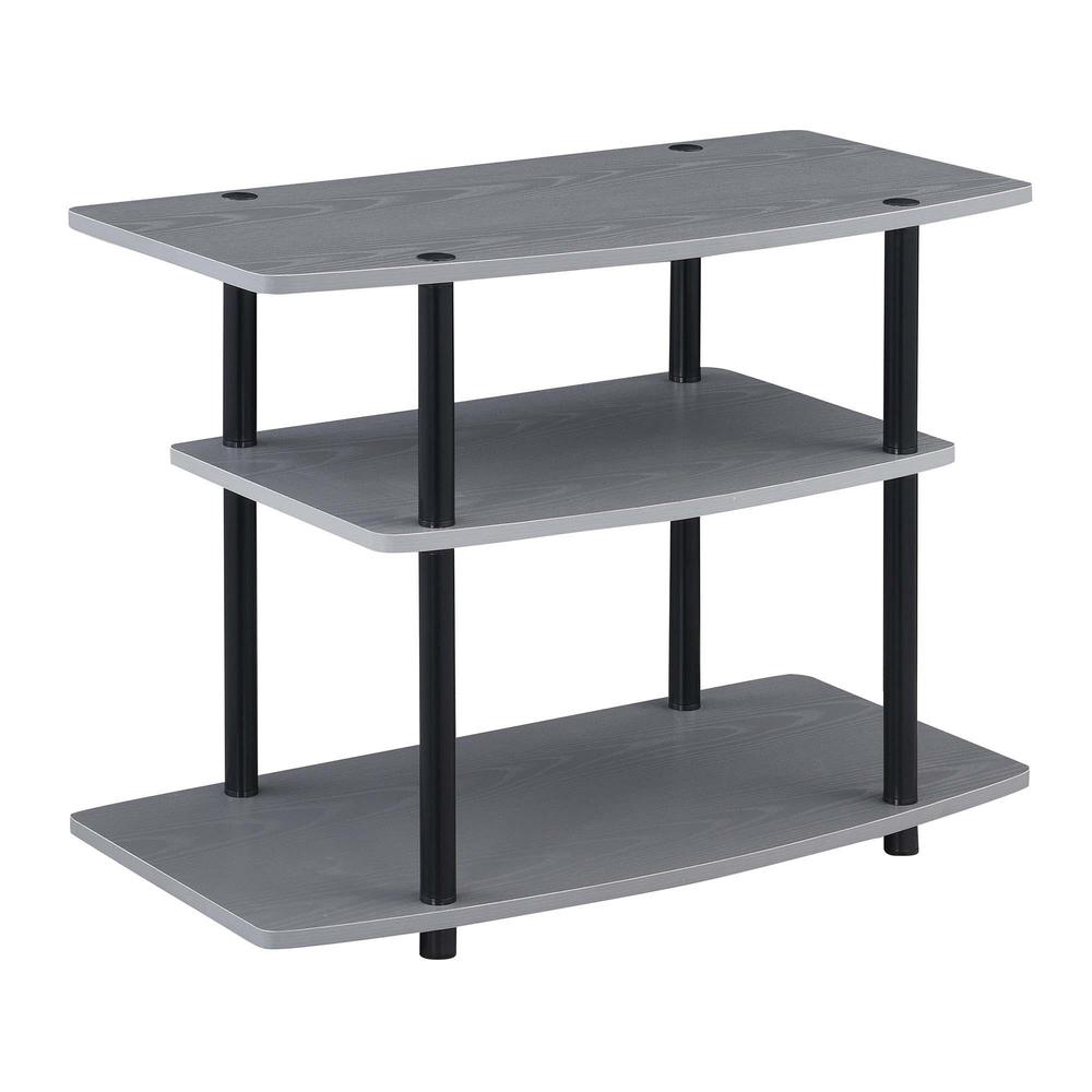 Designs2Go No Tools 3 Tier TV Stand Gray / Black. Picture 1