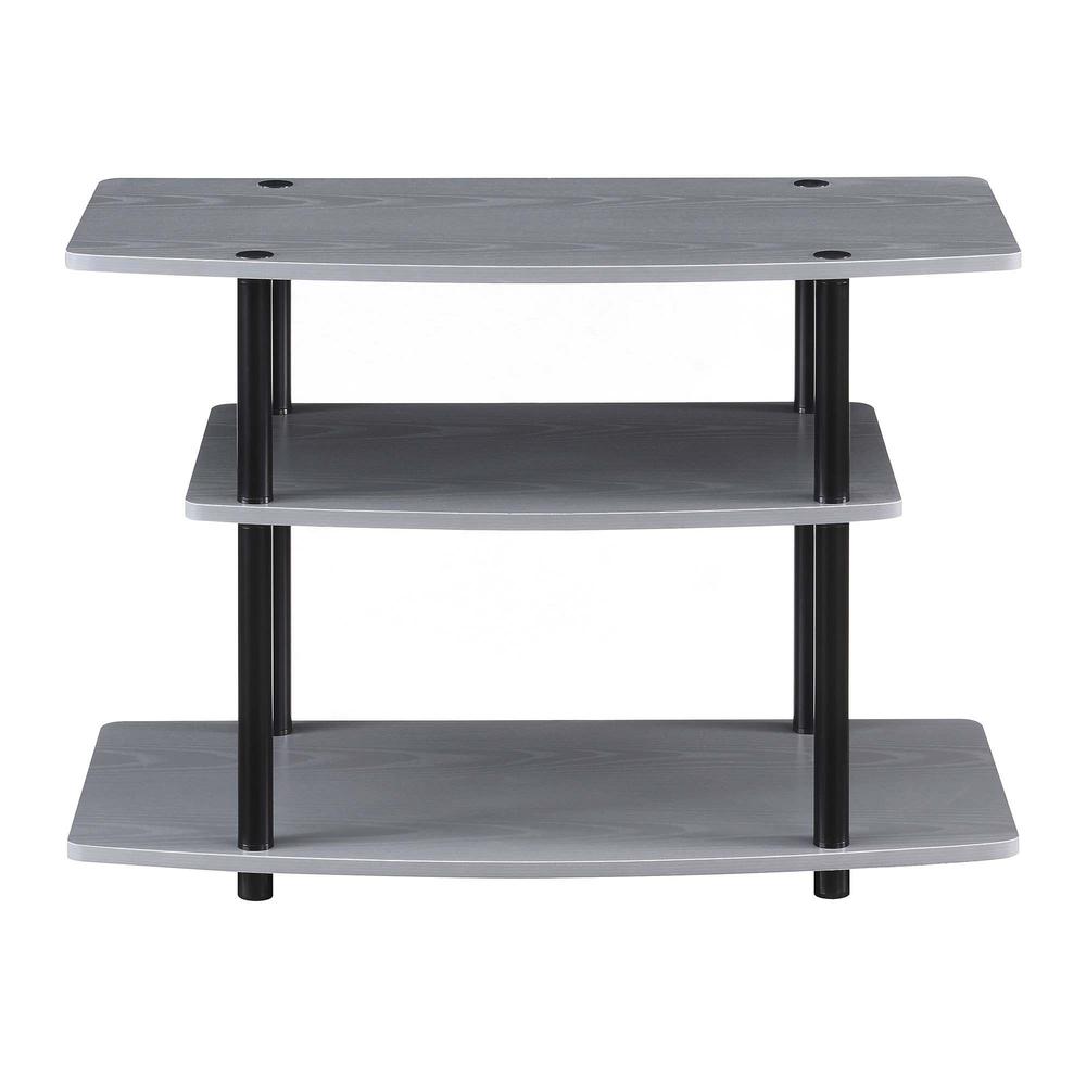 Designs2Go No Tools 3 Tier TV Stand Gray / Black. Picture 2